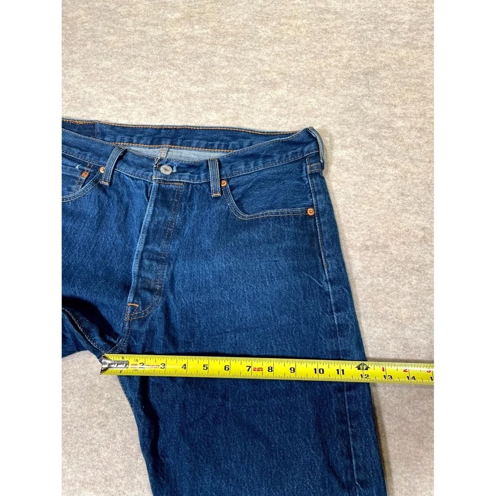 Levi's‎ 501 Jeans Mens 35x33 Blue Denim Cotton 5-Pockets Button Fly Straight Leg